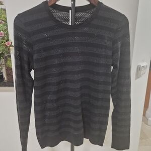 Lululemon Black Striped Long Sleeve Top Size 4